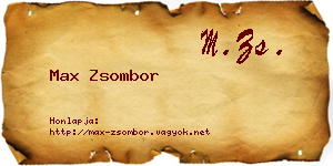 Max Zsombor névjegykártya
